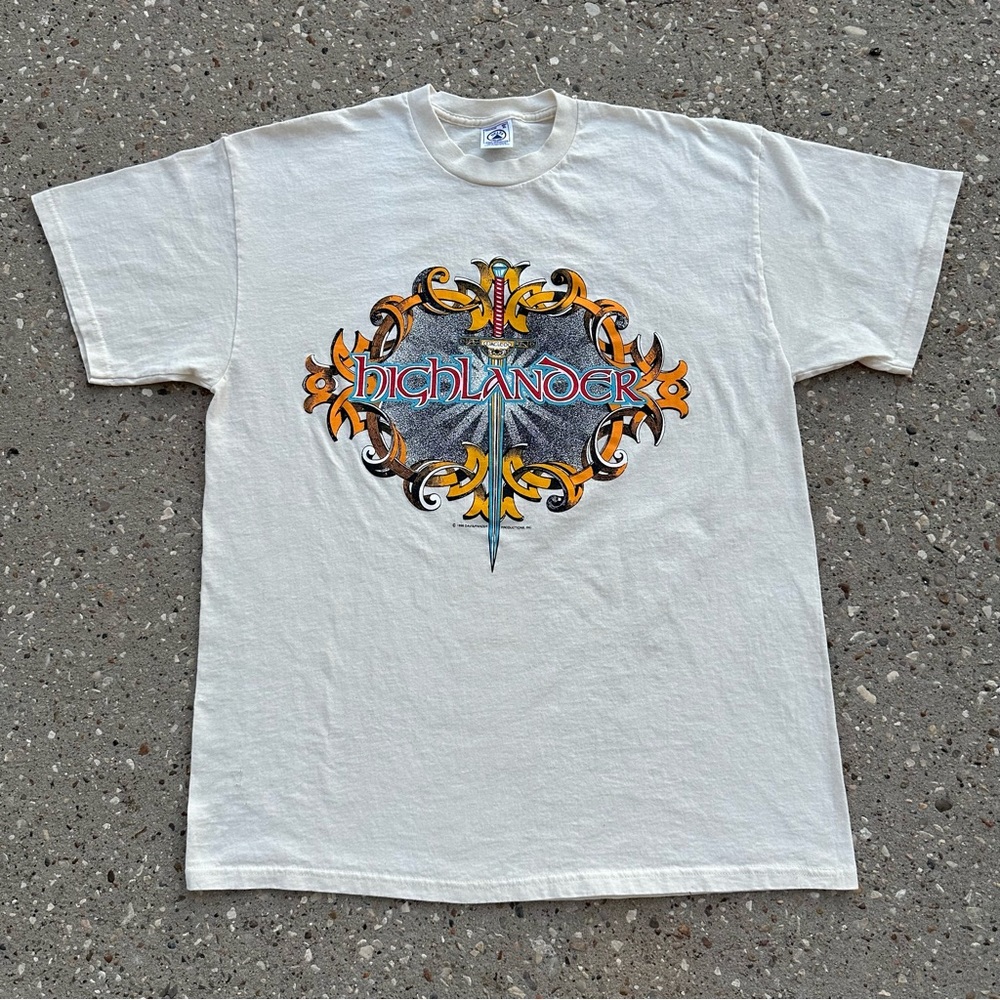 Vintage 1996 Official HIGHLANDER MACLEOD TV Promo T-Shirt XL Rare Delta Tag 90s